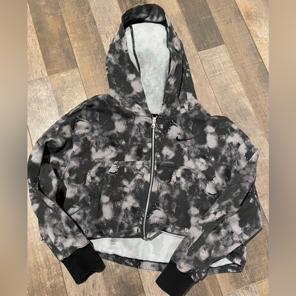 Nike cropped tie-dye zip hoodie & shorts set